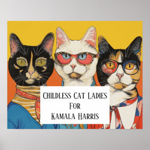 Affiche Les Dames De Chat Sans Enfant Pour Kamala