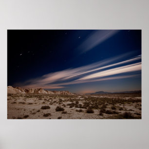 Affiche Les déserts Navarre Bardenas désert la nuit