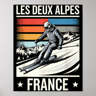 Affiche Les deux Alpes France ski, ski montagne français