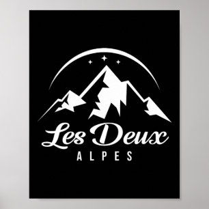 Affiche Les Deux Alpes France Station de ski Ski Snowboard