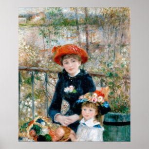 Affiche Les Deux Soeurs en Terrasse par Renoir