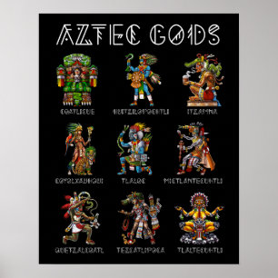 Affiche Les dieux de la mythologie aztèque