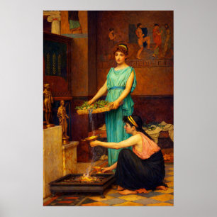 Affiche Les Dieux Domestiques par John William Waterhouse