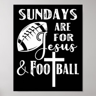 Affiche Les dimanches sont pour Jésus et le football drôle