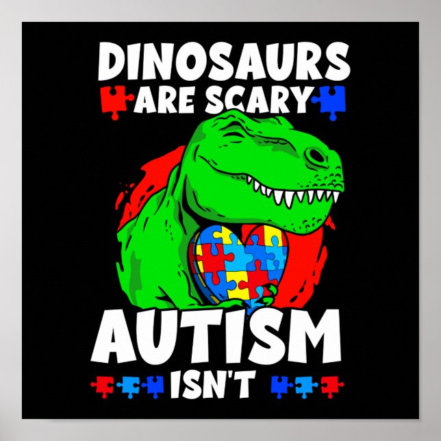 Affiche Les dinosaures du T-Rex font peur à l'autisme n'es (Devant)