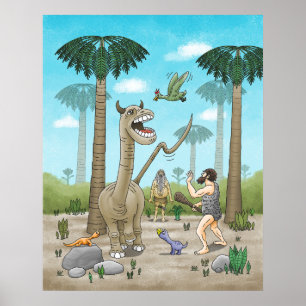 Affiche Les dinosaures rencontrent l'âge de pierre