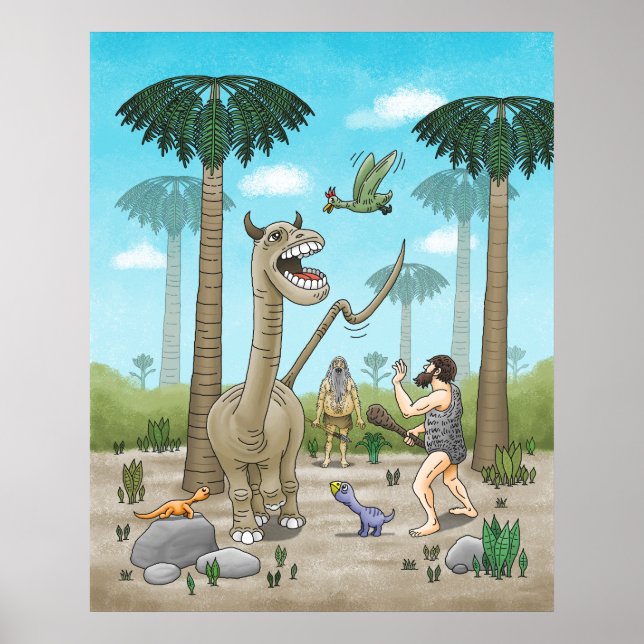 Affiche Les dinosaures rencontrent l'âge de pierre (Devant)