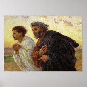 Affiche Les disciples qui courent au sépulcre par Burnand