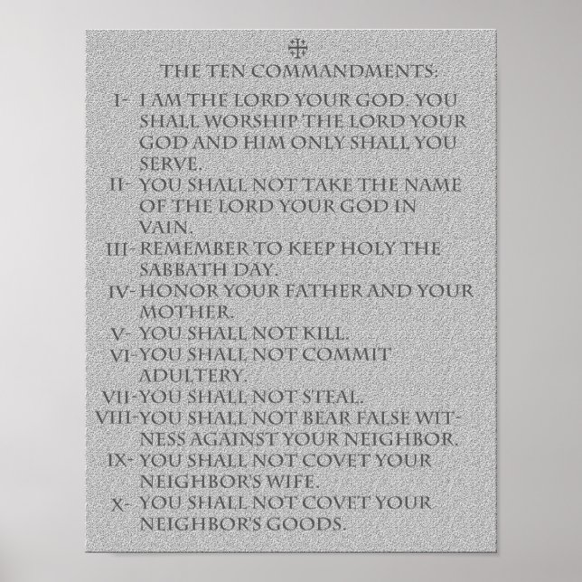 Affiche Les dix commandements : (Devant)