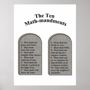 Affiche Les dix mandats mathématiques