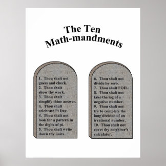 Affiche Les dix mandats mathématiques