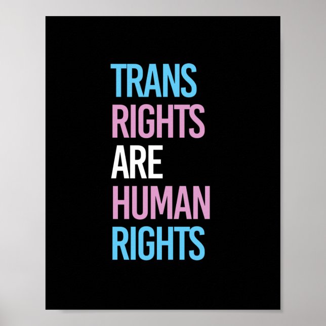 Affiche Les droits trans sont des droits humains - couleur (Devant)