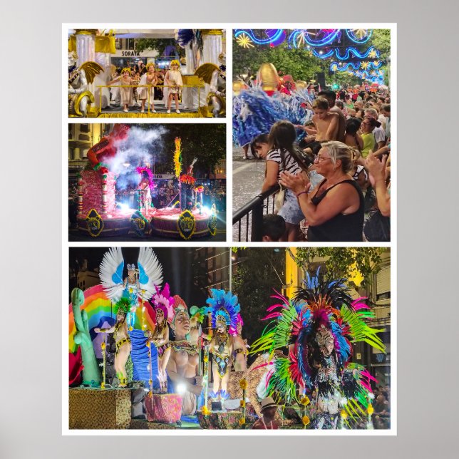 Affiche Les écoles de samba défilent photo collage, montev (Devant)