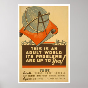 Affiche Les écoles fédérales libèrent WPA 1938