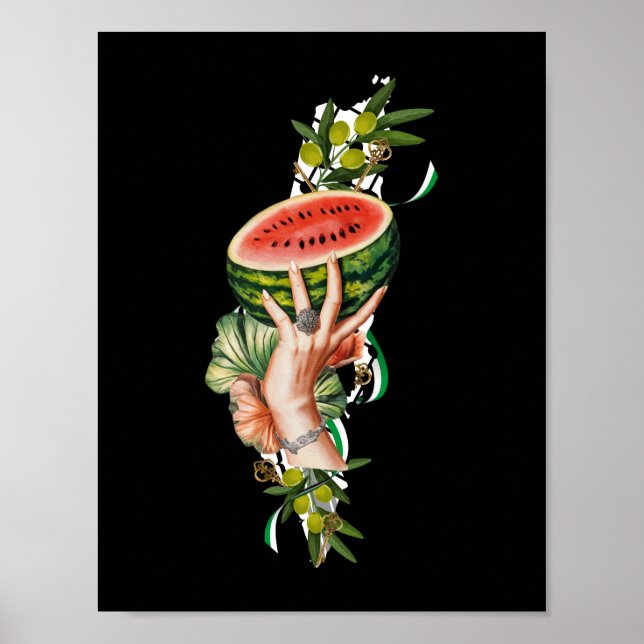 Affiche Les éléments palestiniens traditionnels en palesti (Devant)