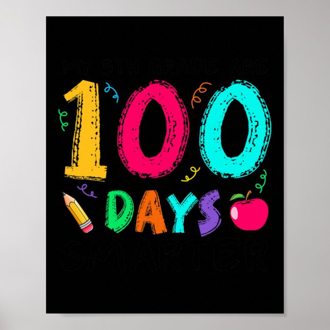 Affiche Les Élèves De 5E Année Sont 100 Jours Enseignant S (Devant)