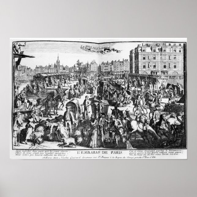 Affiche Les embouteillages à Paris (Devant)