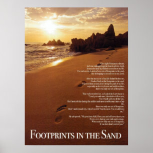 Affiche Les empreintes de pieds dans le sable