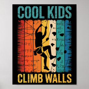 Affiche Les enfants cool escaladent les murs Escalade Bloc