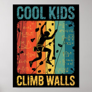 Affiche Les enfants cool grimpent aux murs Rock Climbing B