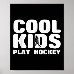 Affiche Les enfants cool jouent fille de hockey sur gazon