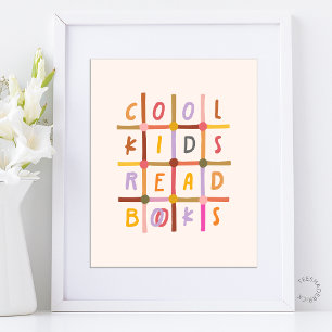 Affiche Les enfants cool lisent des livres - Typographie e