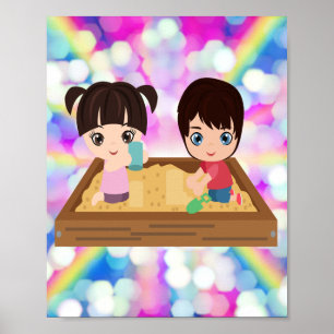 AFFICHE LES ENFANTS EN TEMPS DE JEUX SANDBOX