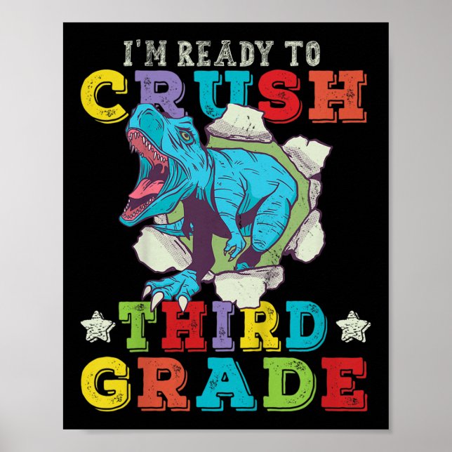 Affiche Les Enfants Je Suis Prêt À Écraser Le Dinosaure De (Devant)