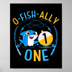 Affiche Les enfants Ofishally un 1er anniversaire thème pê