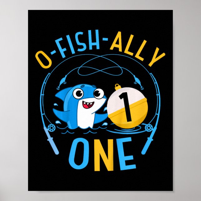 Affiche Les enfants Ofishally un 1er anniversaire thème pê (Devant)
