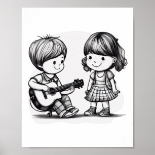 Affiche Les enfants s'amusent comme toujours. Autocollant