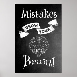 Affiche Les erreurs augmentent votre cerveau