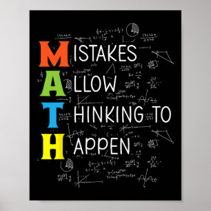 Affiche Les erreurs de maths permettent à la réflexion d'a