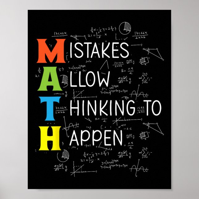 Affiche Les erreurs de maths permettent à la réflexion d'a (Devant)