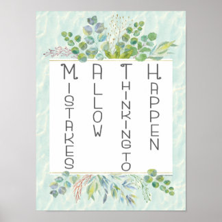 Affiche Les erreurs mathématiques permettent de penser à l