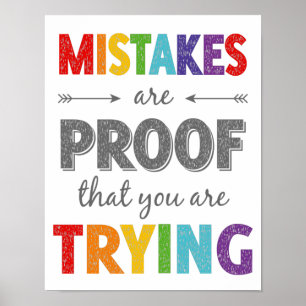 Affiche Les Erreurs Sont La Preuve Que Vous Essayez De Cro