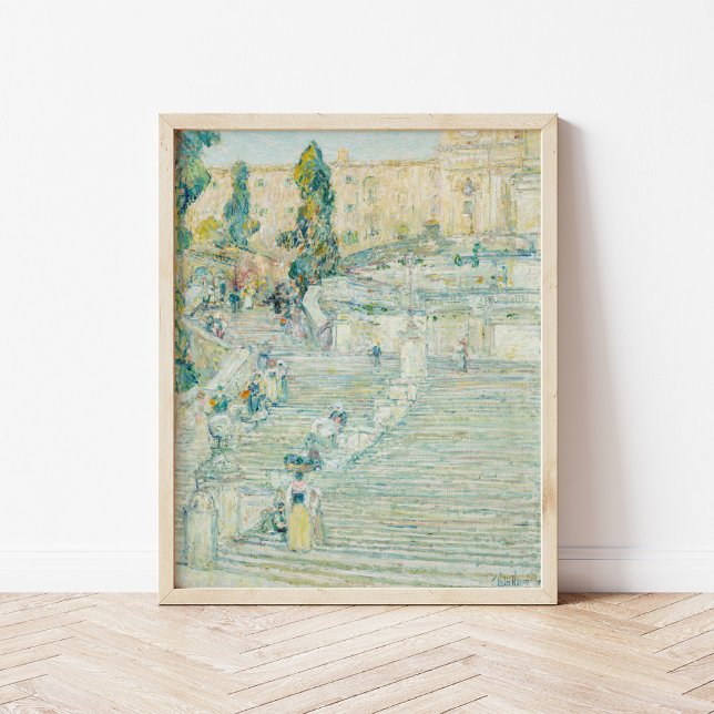Affiche Les Escaliers Espagnols, Rome | Childe Hassam (Créateur téléchargé)