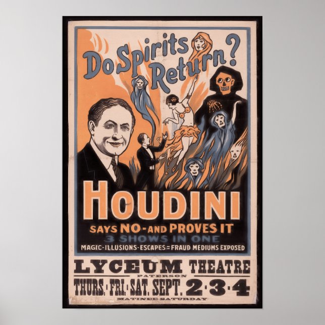 Affiche Les esprits reviennent-ils ? Houdini dit non (Devant)