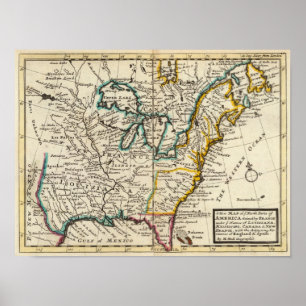 Affiche Les Etats-Unis, Canada, Amérique du Nord