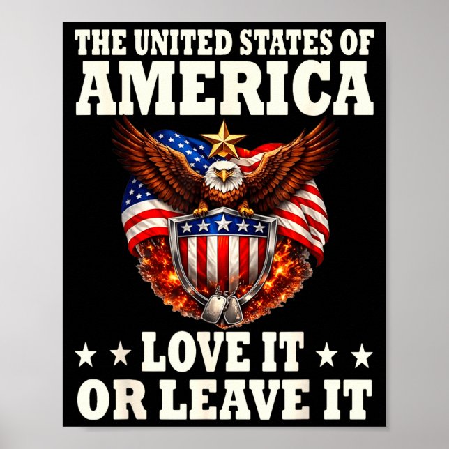 Affiche Les états-unis d'amérique aimez ou quittez aigle (Devant)