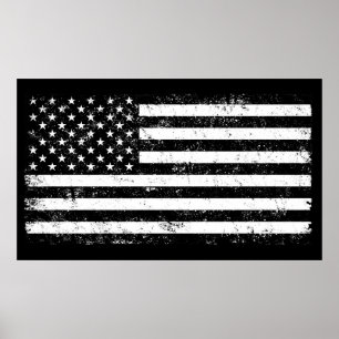 Affiche Les Etats-Unis diminuent, noir et blanc