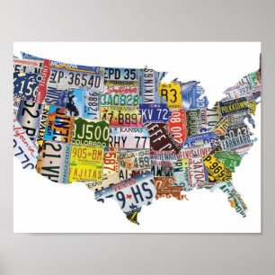 AFFICHE LES ETATS-UNIS ÉNONCENT DES PLAQUES MINÉRALOGIQUES