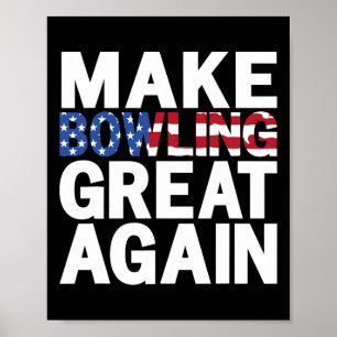 Affiche Les États-Unis patriotiques rendent le bowling gra