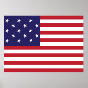 Affiche Les Etats-Unis tiennent le premier rôle le drapeau