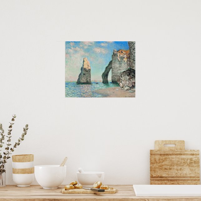 Affiche Les Falaises à Etretat par Monet (Cuisine)