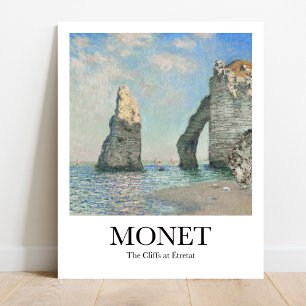 Affiche Les falaises d'Étretat par Claude Monet