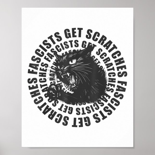 Affiche Les fascistes de chats noirs obtiennent des griffe (Devant)