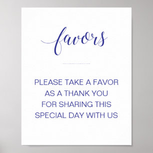 Affiche Les Faveurs de mariage bleu marine S'il vous plaît