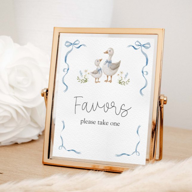 Affiche Les faveurs du Baby shower d'oie sotte (Créateur téléchargé)