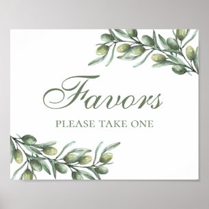 Affiche Les faveurs en prennent une. Olives. Mariage d'été
